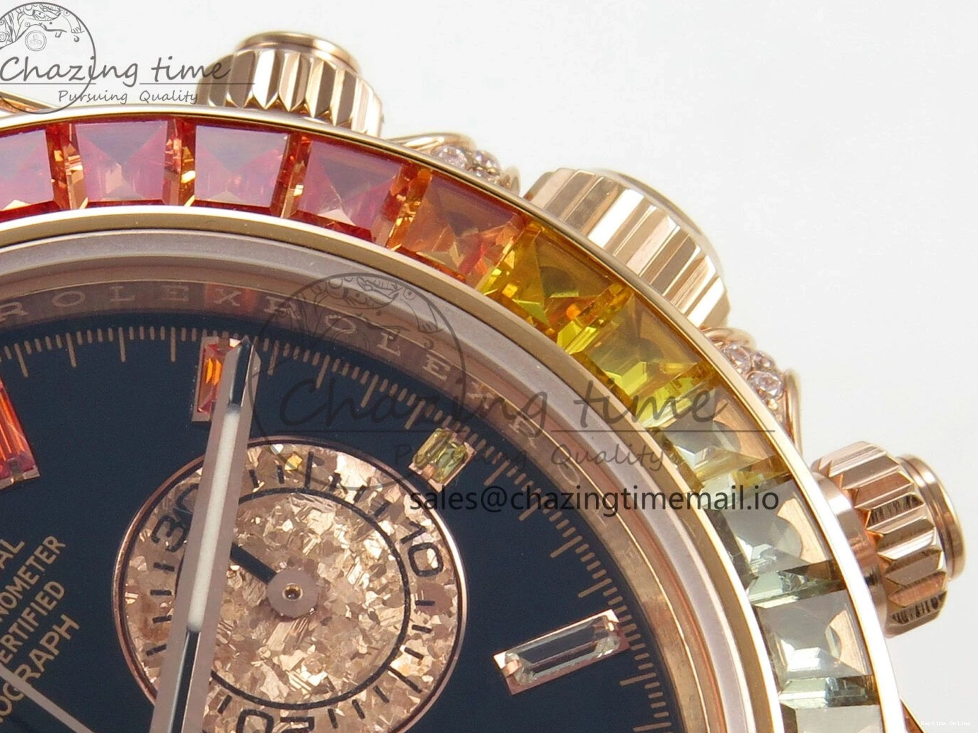 0203 FlexibleFit Daytona 116595 RBOW Rainbow IPKF Best Edition Black RG Dial on RG Bracelet DD 276